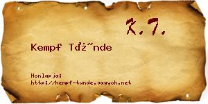 Kempf Tünde névjegykártya
